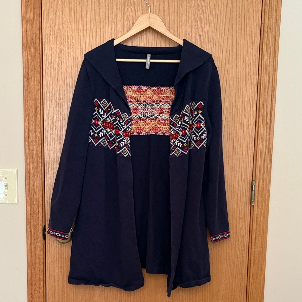 Rare Hanna Andersson women’s Cardigan Topper 100% cotton size L Nordic Swedish